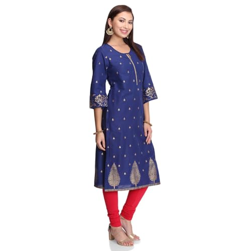 Image of Rangriti Blue Straight Kurta for Women