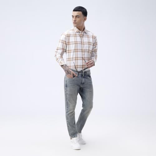 Image of BASICS Premium Cotton Stretch Jeans for Men | Smart Casual Denim