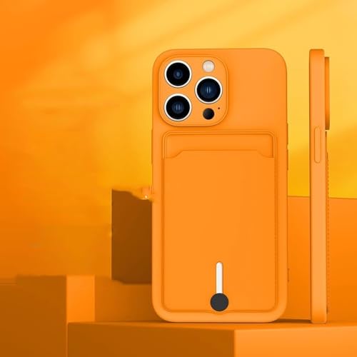 Coque iPhone 14 Pro Max orange avec porte-carte pour ne plus perdre vos papiers