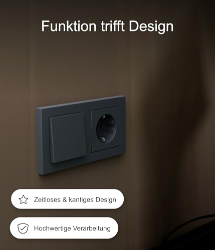 GIRA 021223 Abdeckrahmen 2‑fach E2 Anthrazit | Rahmenabdeckung für Schalter & Steckdosen | kompatibel mit Gira E2 & System 55 Einsätzen | Thermoplast bruchsicher | Profi Elektroinstallation