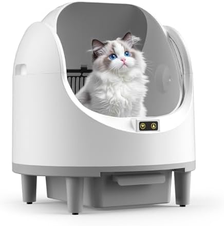 Self cleaning Cat Litter Tray, Open Top Self Cleaning Automatic C...