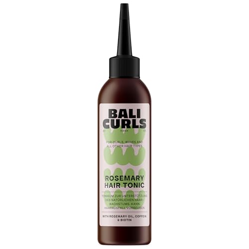 BALI CURLS Rosemary Hair Tonic – Veganes Haartonikum mit Rosmarinöl & Koffein – Haarwasser zur Kopfhautpflege & Förderung von Haarwachstum – Für kräftiges, gepflegtes Haar – 100 ml