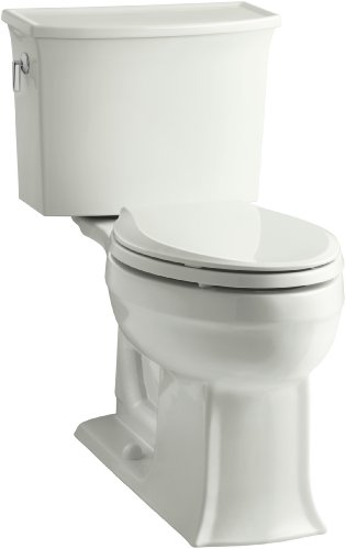KOHLER K-3551-NY Archer Comfort Height Two-Piece Elongated 1.28 GPF Toilet with AquaPiston Flush Technology and Left-Hand Trip Lever, Dune KOHLER K-3551-NY Archer Comfort Height Two-Piece Elongated 1.28 GPF Toilet with AquaPiston Flush Technology and Left-Hand Trip Lever, Dune
