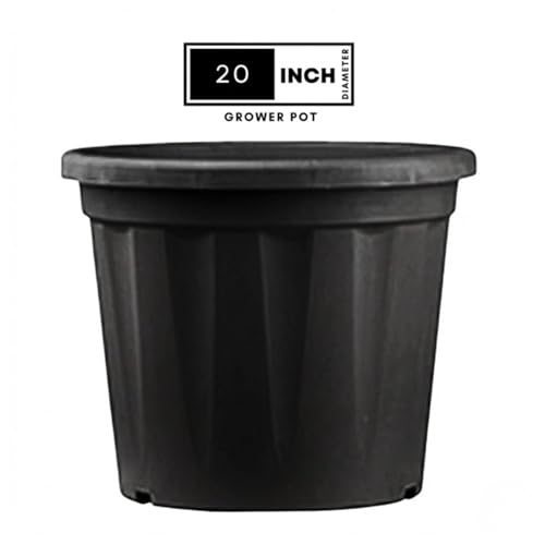 Image of 20 Inch Heavy Duty Plastic Planter | Grower Pot /Garden Pot for Home & Garden (Black) (Pack of 1)