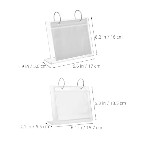 Soporte acrílico para tarjetas fotográficas con base estable minimalista de mesa 3