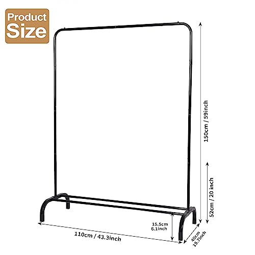 Metal Clothing Rack Garment Rack, Closet Rack Heavy Duty Hanging Racks for Clothes with Top Rod and Storage Bottom Shelf, Clothes Rail Hanger Stand Free for Hanging Coats, Skirts, Shirts 43.5 In-White