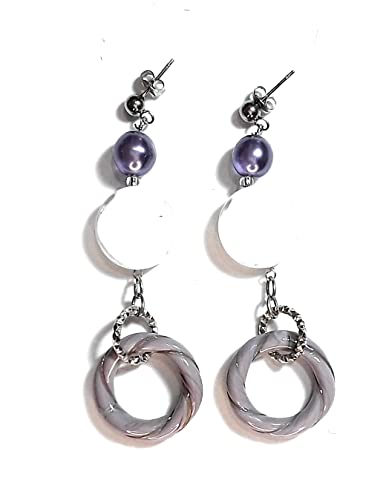 Boucles d'oreilles pendantes Benny 7,5 cm lilla au fini raffiné