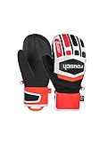 Protección máxima. Reusch Worldcup Warrior GS Fäustlinge Manoplas Infantiles, Negro/Blanco/Rojo Fluorescente, 5.5