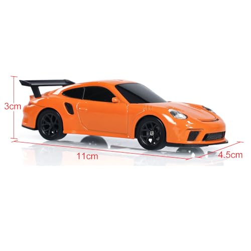 Image of US in Stock, 1 /43 Scale RC Drift Race Vehicle Gyro 4WD R34 Mini Racing Car Ready to Go Mini Remote Control Car High Speed Model for Collection Hobby Gift Boys(Orange)