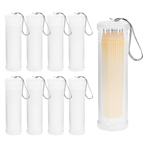 Image of 8 PCS Extendable Plastic Brush Case with Carrying Lanyard, Clear Dustproof Watercolor Long Paint Brush Holder Storage Tube, Paintbrush Organizer Pencil Container for Drawing Tools Makeup Artist