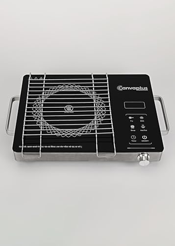 Image of Canvaplus Infrared Cooktop, 2500W, with Touch Control Panel, Shockproof Glass Surface, Fast and Efficient Cooking