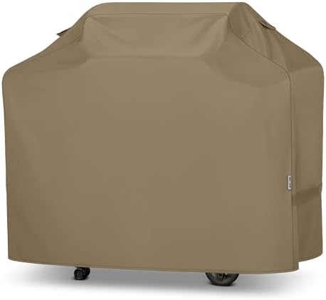 Unicook 55 Inch Grill Cover for Outdoor Grill, Heavy Duty Waterproof Gas BBQ Cover with Sealed Seam, Rip and Fade Resistant Barbecue Covering for Weber Nexgrill Charbroil, Neutral Taupe