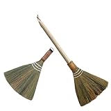 ELEOUTI Handgefertigter Bambus Reinigungsbesen mit Abnehmbarem Stiel Weicher Gewebter Haushaltsbesen Klein und Großzügig Staubentfernend für Büro und Wohnung