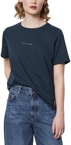 Marc O'Polo Denim Damen T-Shirt aus Bio-Baumwolle Regular Fit, Blau (Navy Teal), XL – Ansicht 1