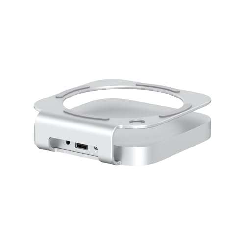 Image of Qwiizlab 40Gbps Mac mini M4 /M4 Pro Stand Hub with USB4 NVMe SSD Enclosure, USB-C Host, 3 USB-A 2.0, 3.5mm Audio, Supports M.2 PCIe up to 8TB, Compatible with Thunderbolt 4 /5