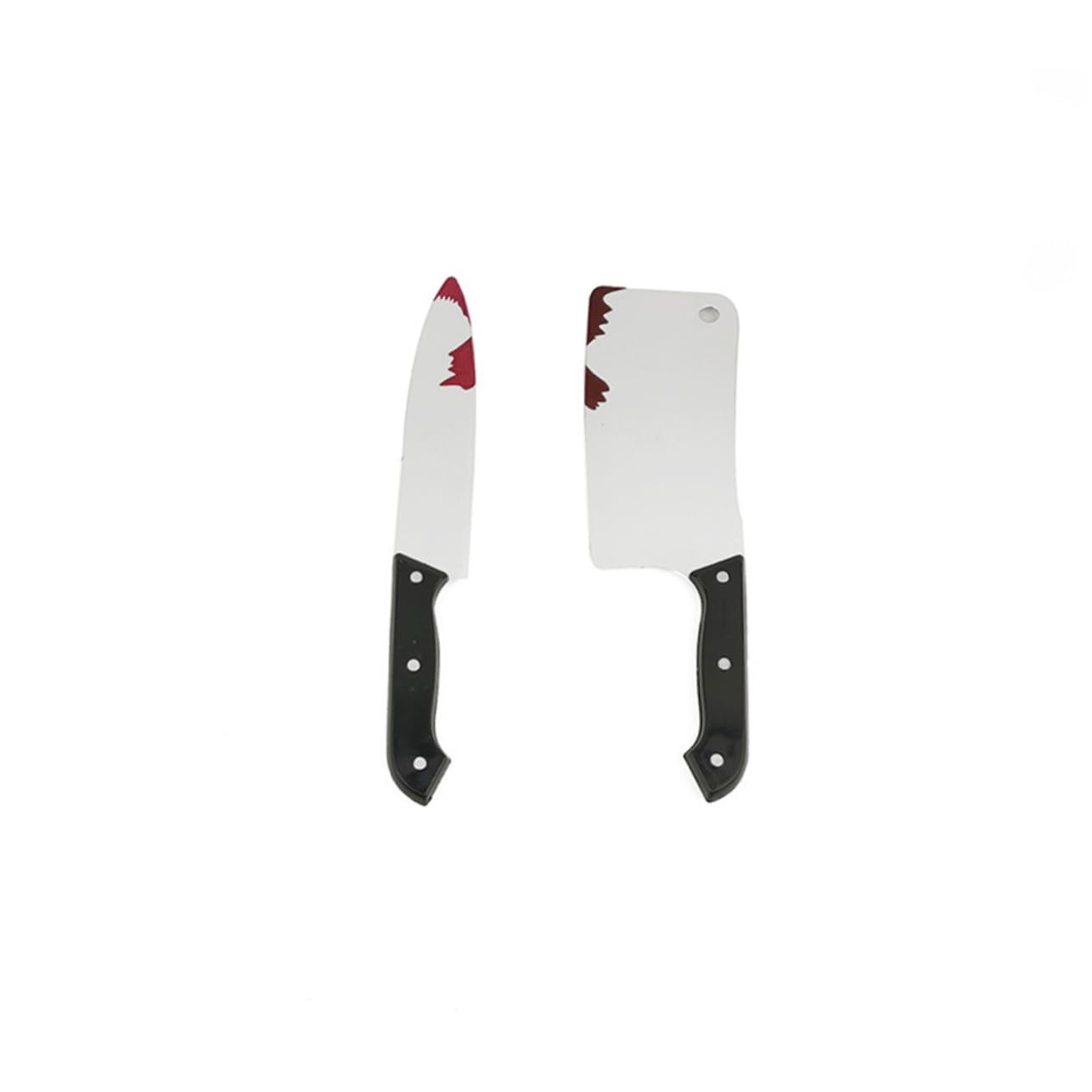 SOLUSTRE 12 Stück Teiliges Halloween Cutter Set Fake Cutter Requisiten aus Kunststoff mit Bluteffekten Gruselige Dekoration für Halloween und Festivals Spaßige Performance Requisiten