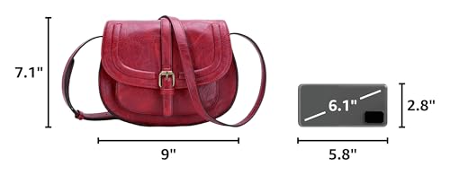 Image of AFKOMST Crossbody Bags for Women,Small Saddle Purse and Boho Cross Body Handbags,Vegan Leather