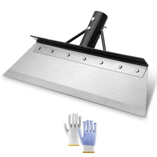 Pala da giardino larga – 38 cm in acciaio inox con viti – rimozione muschio patio e pala da neve – testa per attrezzi da giardino resistente