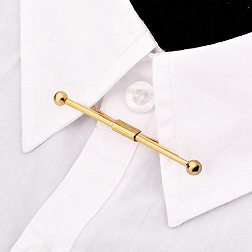 Necktie Tie Clips Collar Bar Shirt Collar Stay Tie Pins Cravat Clip Jewelry Accessories For Men Silver Gold Black Tone (3Pcs/Set) #TOP2