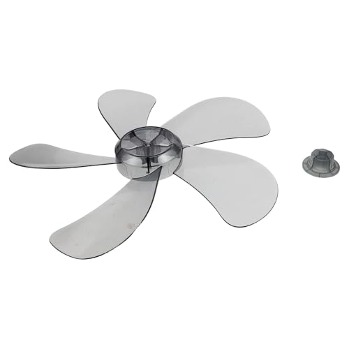 Healeved Aspas de Ventilador de Repuesto 16 Pulgadas 5 Hojas de Plástico Gris Tuerca para Ventilador de Pie Compatibles Modelos de Interior y Exterior Accesorio para Ventiladores de