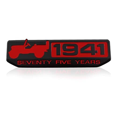 Image of Emblems for Car & Bike Metal Lo.go and Grill Me.tal Lo.go, Auto Accessories for Car Emblem 3D Badge Auto Racing Sport Sticker Grand Tourer Decal. (1941 Black RED Sticker)