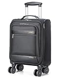 Lekebobor 16 Inch Underseat Carry On Luggage with Wheels, Softside Small Personal Item Suitcase Airline Approved, Under Seat Luggage for Women Men Travel Business, Black