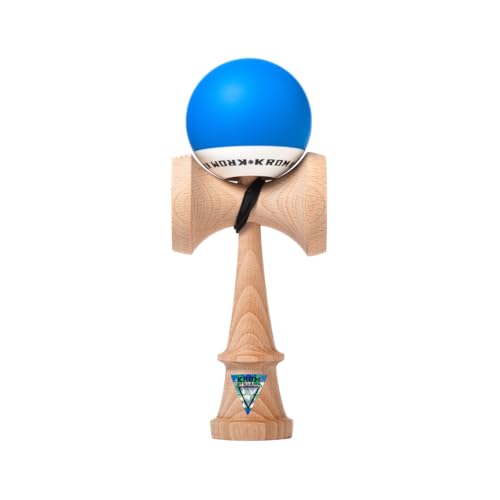 KROM Juguete Kendama – Pop Azul Oscuro – Mejora Tus Habilidades Cognitivas – Mejora el Balance, los Reflejos y la Creatividad – Kendama Modelo Pro Hecho para Principiantes y Expertos