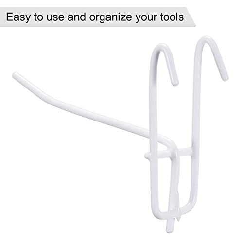 Meccanixity Grid Wall Display Hooks Store Garage Storage Wall Organizers 4 Inch White, Pack Of 30 #TOP2