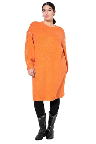 Studio Untold Damen große Größen Übergrößen Plus Size Strickkleid, Oversized, Schmucknähte orange 54+ 837003664-54+