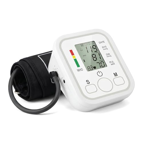 Tensiómetro de Brazo Digital – Monitor de Presión Arterial con Brazalete Grande, Recargable por USB, Detección de Arritmias y Memoria para 2 Usuarios (99 lecturas cada uno) – Ideal para Uso Doméstico