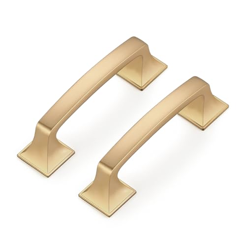 Image of Ravinte Champagne Bronze Square Foot Arch Cabinet Pulls 3 Inch 30 Pack