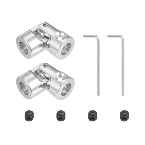 PATIKIL Drehbarer Universeller Lenkwellenschaft 6mm Bis 6mm Innendurchmesser 2 Stück Kardangelenk Wellenkupplung Kardangelenke Kupplungsverbinder Zubehör Mit M4 Schrauben