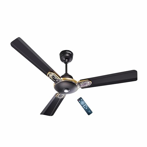Image of ACTIVA Energia 1200mm BLDC Ceiling Fan with LED Light & Remote | 28W BEE 5 Star Energy Saving Fan, High Air Delivery 3 Blade, Silent Operation, Timer & Reversible Mode, 5 Year Warranty Marble Black