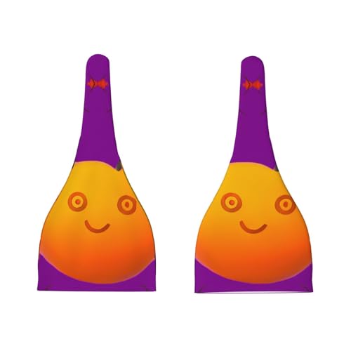 Smiley Orange Print Newborn Baby Hat, Soft Top Knotted Beanie Cap, Cute Infant Headwear for 0-6 Months Welcome Party3