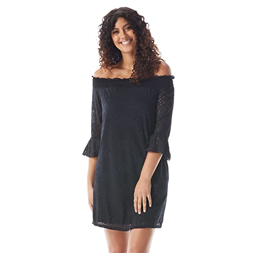 Image of BEACH HOUSE Style Kelsea UPF 50+ Jersey Smocked Off The Shoulder Dress with Pockets