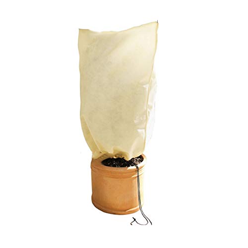 hehsd0 Cubierta para plantas de patio, bolsa no tejida, para clima frío, invernadero, protección contra heladas, cálido, anti ze, con cordón, jardín al aire libre (100 x 80 cm) Cover