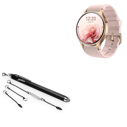 BoxWave Stylus Pen Compatible with aeac AR01 Smart Watch (1.32 in) - EverTouch Capacitive Stylus, Fiber Tip Capacitive Stylus Pen - Jet Black