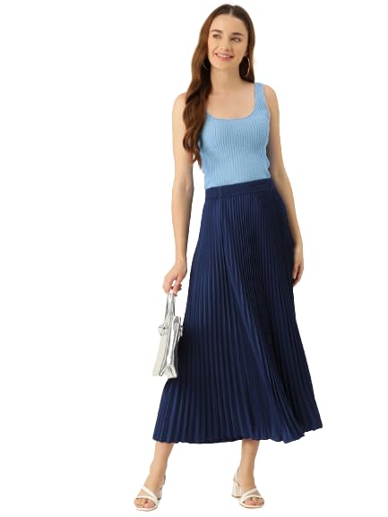 Image of Wisstler Pleated Flared Midi Skirt
