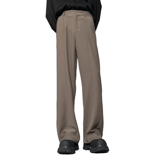 Baggy Wide Leg Work Pants for Men Casual Straight Leg Dress Slacks Mid Rise Loose Fit Suit Trouser
