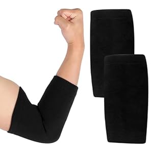 Tiamorph 2pcs Elbow Compression Sleeves, Breathable Tennis Golfers Joint Support Strap Arm Protector Pads Knee Wraps Support Pads for Women Men(Black)