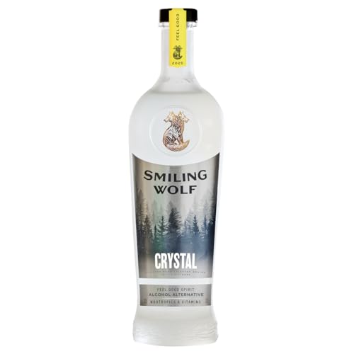 Smiling Wolf Crystal | Feel Good | Alcohol Alternative | Functional Alcohol Free Vodka | Mood Enhancing Spirit with Natural Nootropics & B Vitamins | Premium Non Alcoholic | 700ml Bottle