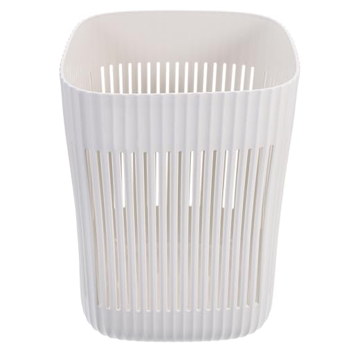 Caneca abierta rectangular blanca para basura 1,04 lb