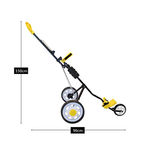 Pro-Rider-Carrito-de-Golf-3-Ruedas-con-Empuje-Manual-de-3-Ruedas-Negro-y-Amarillo