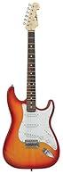 Vibrato bridge system (Whammy bar) Full solid gloss finish Traditional body styling 3 single coil pickups Affordable and versatile guitar Fretboard material type: Rose Wood; Neck material type: Maple Wood; Number of strings: 6; Back material type: Ch...