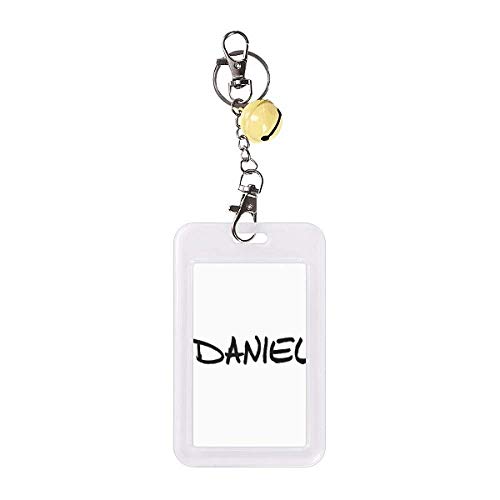 Funda protectora para tarjetas de crédito amarillo con nombre Daniel
