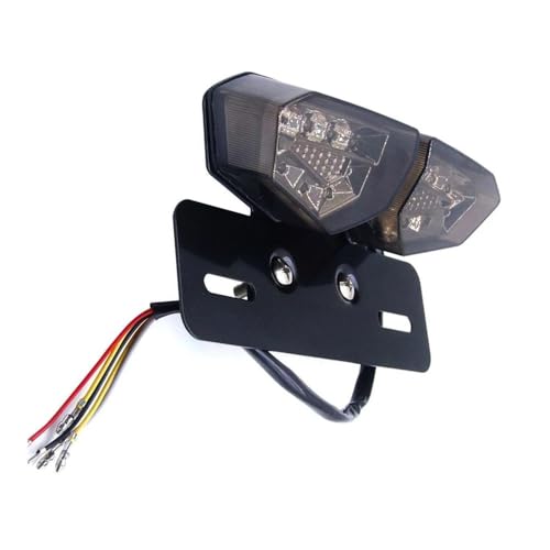 Feu arrière de moto LED 3-en-1 avec support de plaque d'immatriculation