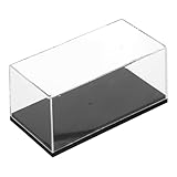 PLAFOPE Aufbewahrungsbox für 1:43 Automodelle Transparente Vitrine mit Schwarzem Sockel Praktische und Flexible Präsentationsbox für Sammler und Modellbau