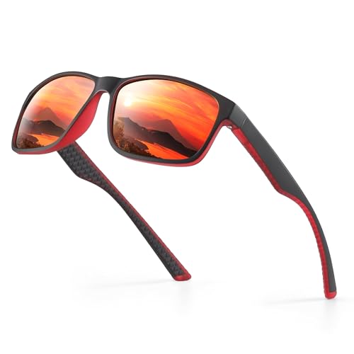 Image of Polarized Sunglasses for Men Women, Lightweight Square Mens Sunglasses UV Protection for Driving Fishing Golf