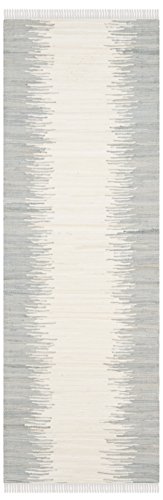 Tapete corredor SAFAVIEH 2'3" x 6' algodón gris miniatura 3