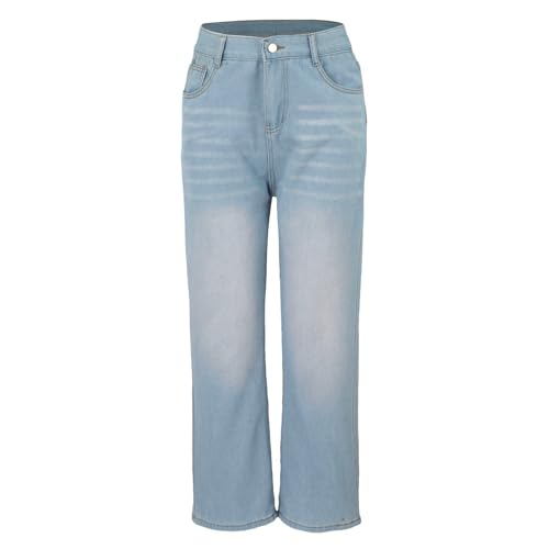 Woman Wide Leg Jeans High Waisted Baggy Jean Y2K Boyfriend Elastic Waist Stretchy Trousers Straight Legs Denim Pants4